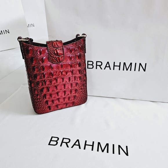 NWT Brahmin Rose Ombre All Over Marley Crossbody & Credit Card Wallet - Picture 7 of 15